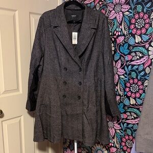 Torrid Black and White wool Coat
